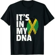 IT'S IN MY DNA Jamaica Flag Jamaican Pride Men Women Kids T-Shirt Black XL