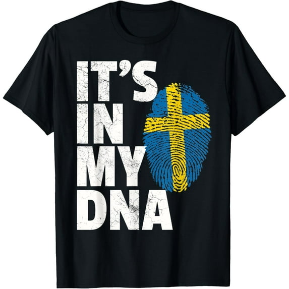 IT'S IN MY DNA Swedish Sweden Flag National Pride Roots Gift T-Shirt