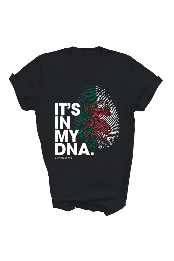 IT'S IN MY DNA Welsh Dragon Fingerprint Wales Pride Gift Unisex T-Shirt, S-5XL