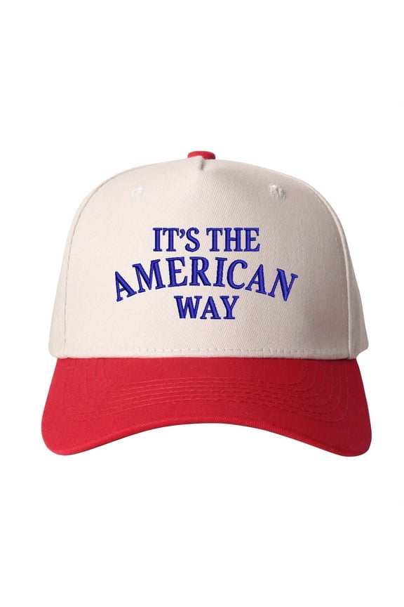 IT'S THE AMERICAN WAY Embroidered Patchwork Trucker Cap | Adjustable Unisex Snapback, USA Pride Essential