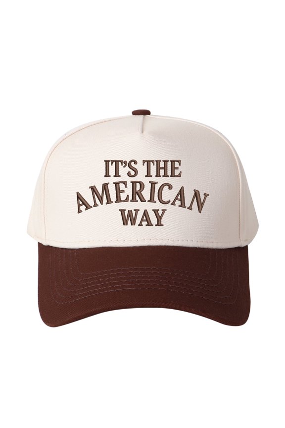 IT'S THE AMERICAN WAY Embroidered Patchwork Trucker Cap | Adjustable Unisex Snapback, USA Pride Essential