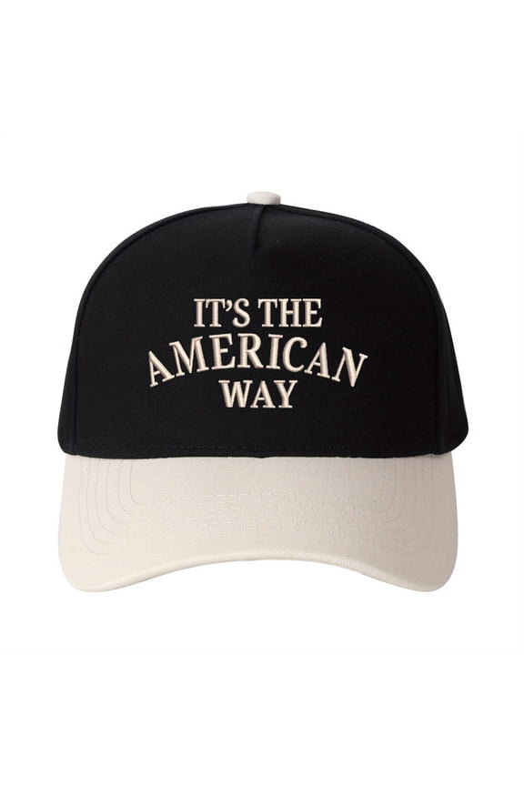 IT'S THE AMERICAN WAY Embroidered Patchwork Trucker Cap | Adjustable Unisex Snapback, USA Pride Essential