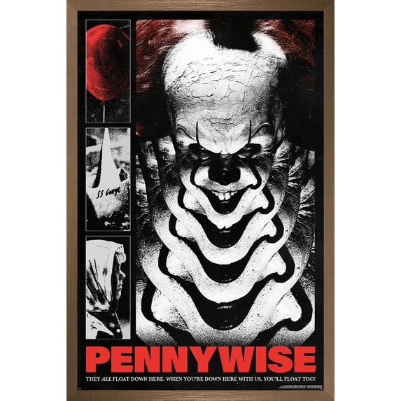 IT - Smiling Float Wall Poster, 14.725" x 22.375" Framed