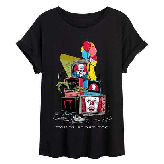 IT - TV Stack - Juniors Oversized Graphic T-Shirt