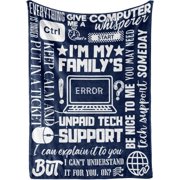 IT Tech Guys Gifts for Men, Geeks, Computer Nerds, Funny Blankets Throws for Birthday, Christmas, Blue, Inches 30" x 40"