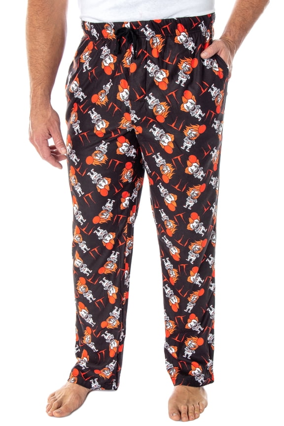 IT The Movie Men's Pennywise Clown Character All-Over Print Horror Movie Pajama Lounge Pants Sleepwear