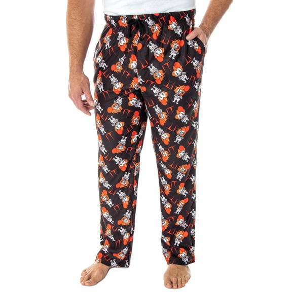 IT The Movie Men's Pennywise Clown Character All-Over Print Horror Movie Pajama Lounge Pants Sleepwear