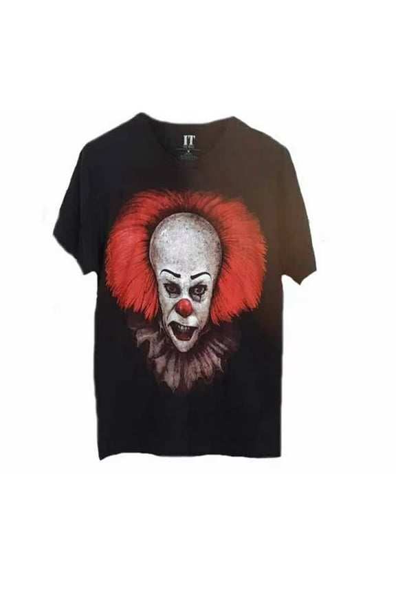 IT The Movie Pennywise Face Men's Heather Black T-Shirt Size Medium