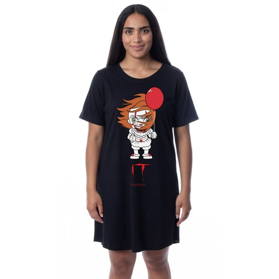 IT The Movie Womens' Chibi Pennywise Clown Nightgown Sleep Pajama Dress