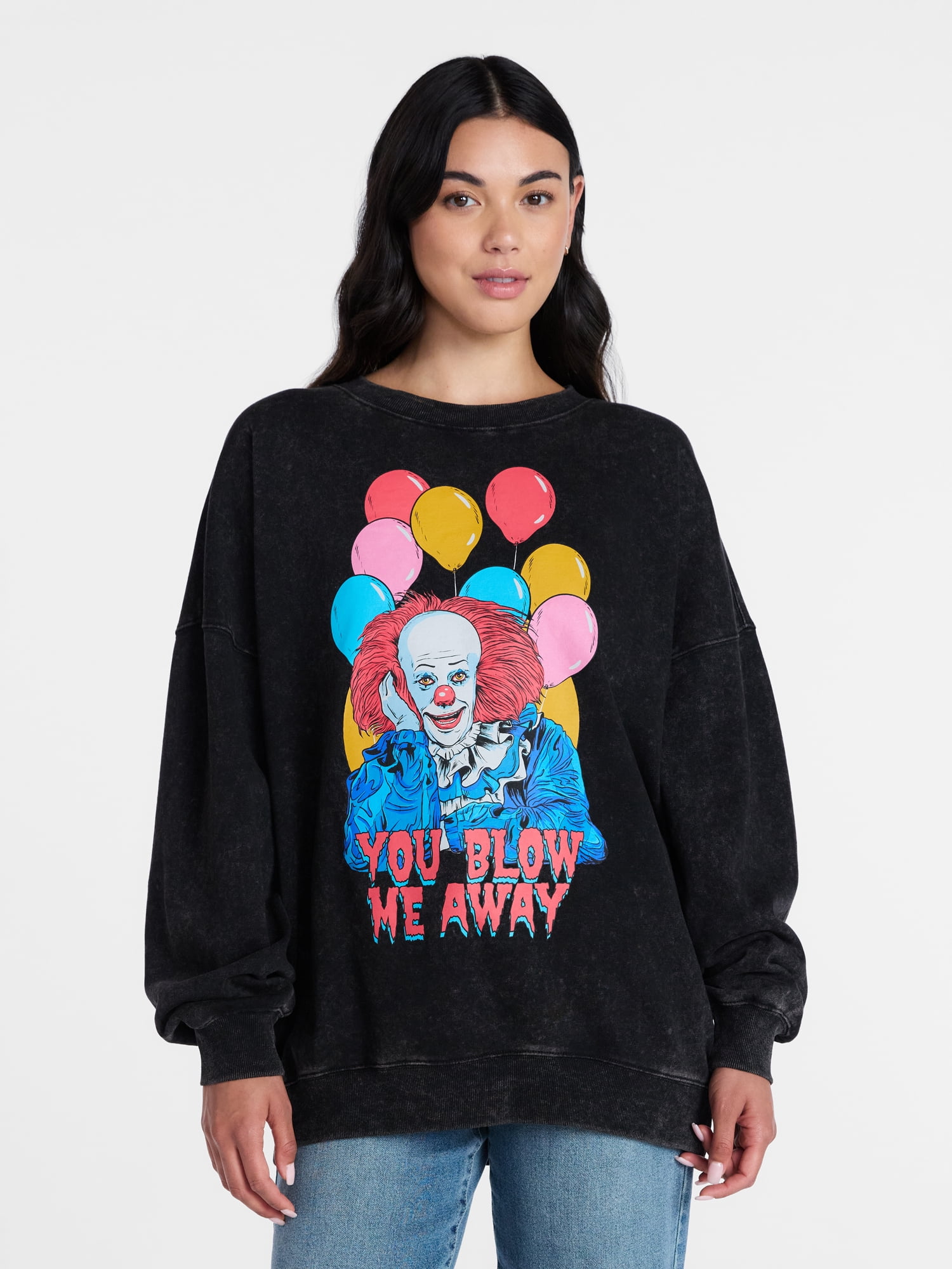 IT Women’s Pennywise Halloween Graphic Print Sweatshirt, Sizes XXS–XXL
