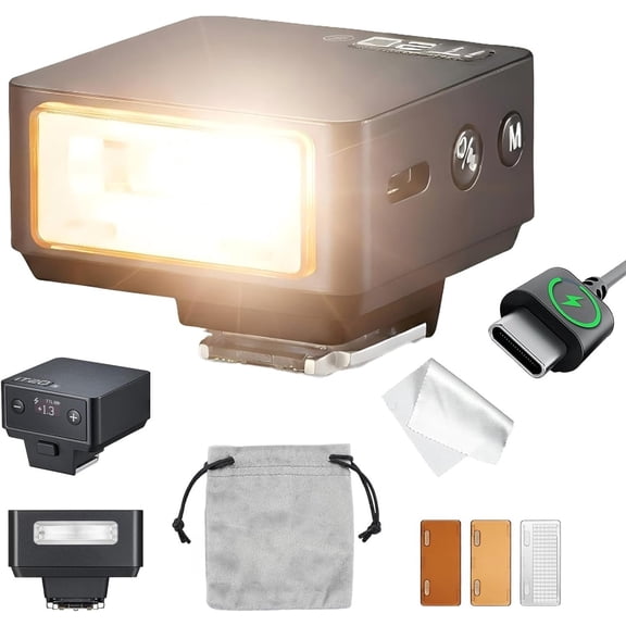 IT20 S IT20S Flash for , iT20S IT20 S  Flash, TTL/Manual Modes,7.4V 300mAh ,1.5s Recycle,with +- 1/3  Increment,Hot Shoe Triggering,Includes Spreader/Color Filter (Black)