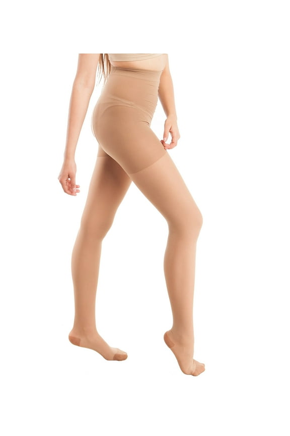 Sheer Graduated Compression Pantyhose, Firm Support, for Women 23-30 mmHg: H-330 Beige, Petite