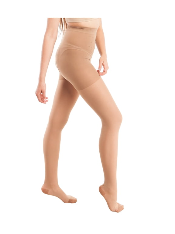 Sheer Graduated Compression Pantyhose, Firm Support, for Women 23-30 mmHg: H-330 Beige, Tall