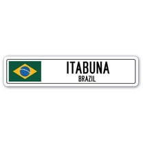 ITABUNA BRAZIL Street Sign Brazilian flag city country road wall gift