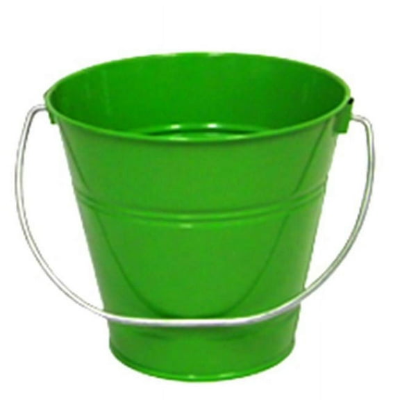 ITALIA 6-Pack,Heavy Duty, Quality Metal Bucket, 3.7 Quart Color Green Size 7.5 x 7.5 6-Pack