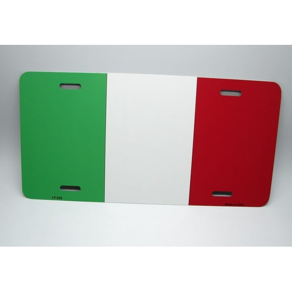 ITALIAN FLAG METAL CAR NOVELTY LICENSE PLATE ITALY ITALIA AUTO TAG - Aluminum ( 12 inch x 6 inch )