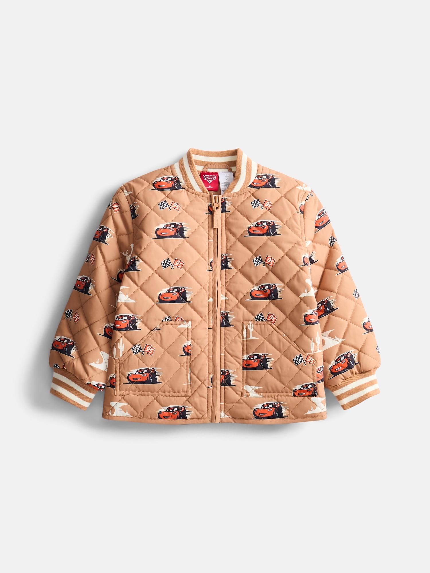 Disney Pixar Cars Toddler Boys Quilted Bomber Jacket, Sizes 12M-5T