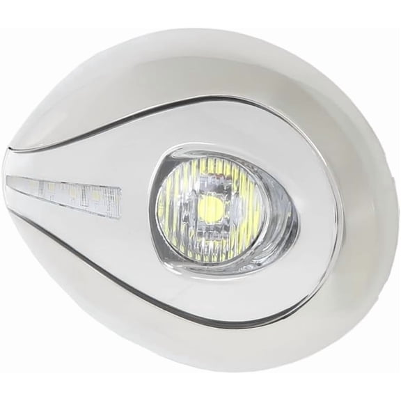 ITC Haven LED High Output Boat Docking Light, Small Hole Surface Mount Application with Unique Accent and Reflective Lens (Chrome Inner Bezel)