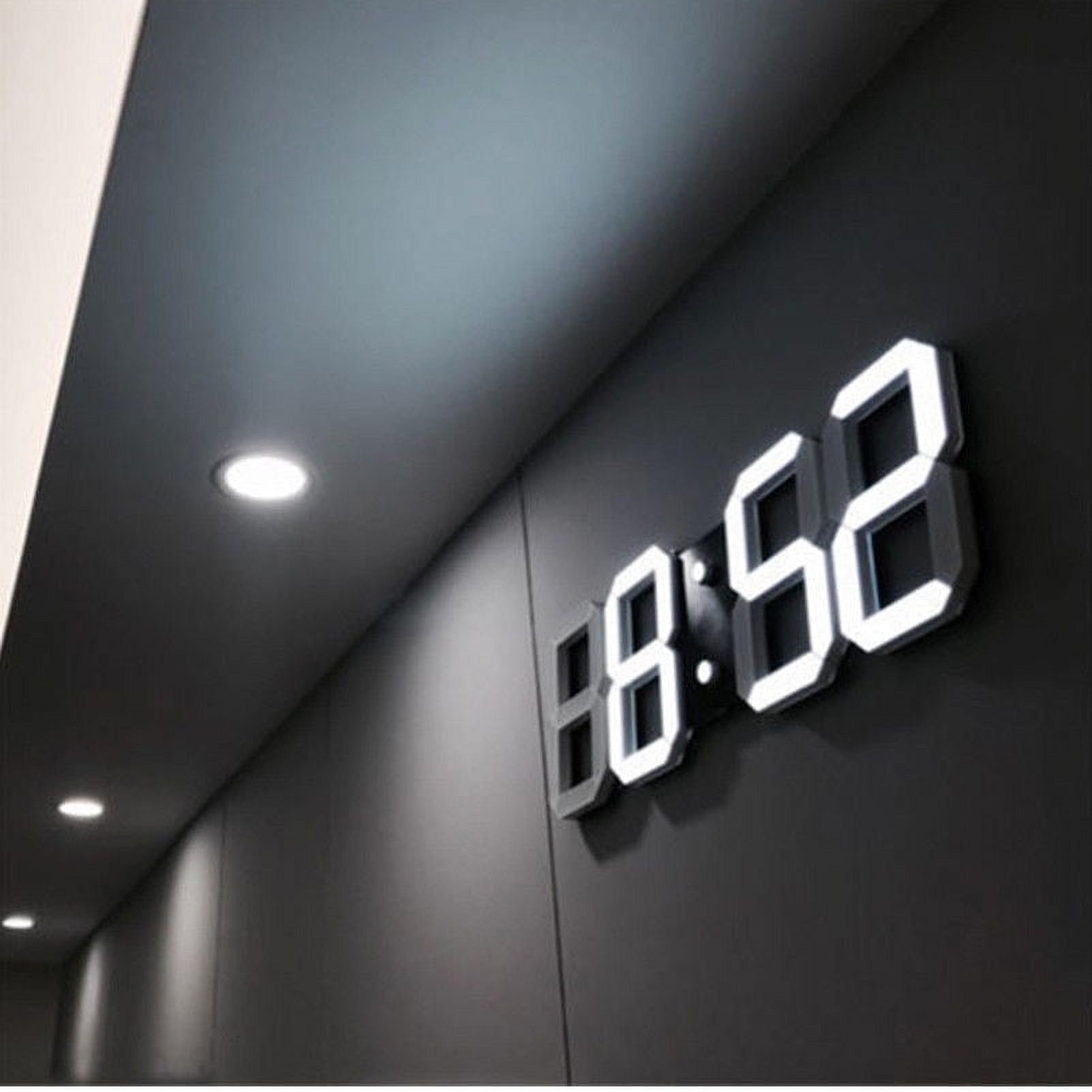 ITD Gear Digital Wall Clocks in White color, LED, LED Digital Alarm Clock - image 1 of 5