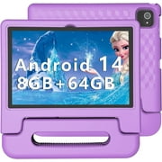 ITDULCET Kids Tablet 10 inch Android 14, 8GB RAM+64GB ROM Toddler Tablet for Children Teen, 2.4G & 5G WiFi, Dual Camera, 10.1'' IPS HD Screen Family Link Parent Control, 2-Year Warranty