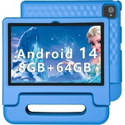 ITDULCET Kids Tablet 10 inch Android 14, 8GB RAM+64GB ROM Toddler Tablet for Children Teen, 2.4G & 5G WiFi, Dual Camera, 10.1'' IPS HD Screen Family Link Parent Control, 2-Year Warranty