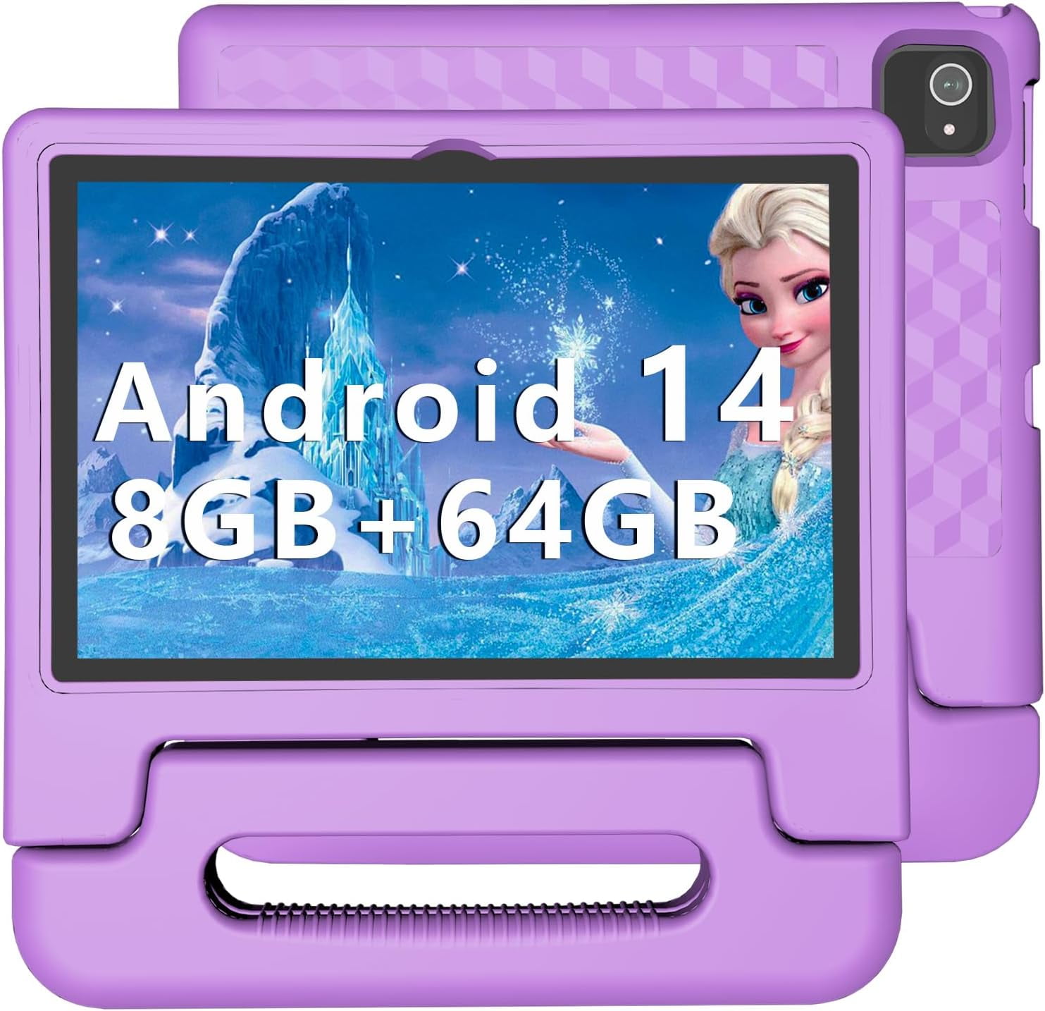 ITDULCET Kids Tablet 10 inch Android 14, 8GB RAM+64GB ROM Toddler Tablet for Children Teen, 2.4G & 5G WiFi, Dual Camera, 10.1" IPS HD Screen Family Link Parent Control, 2-Year Warranty