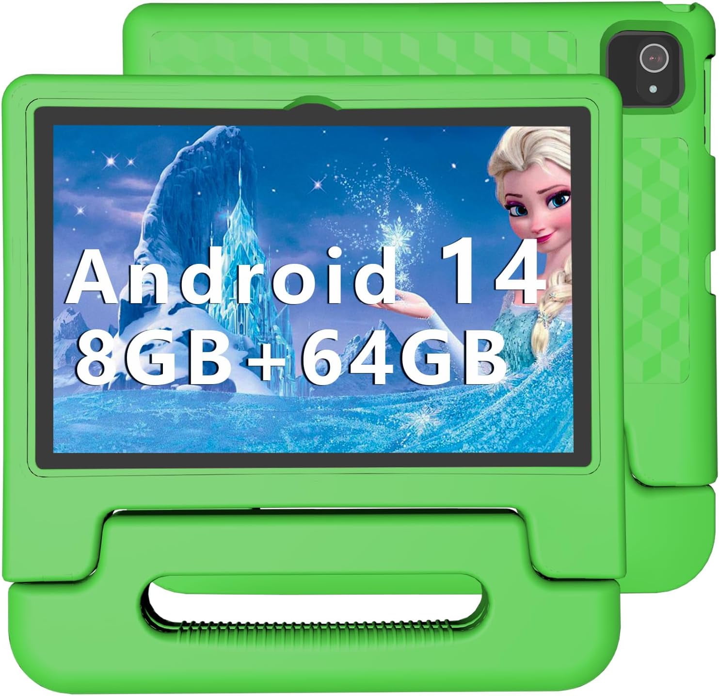 ITDULCET Kids Tablet 10 inch Android 14, 8GB RAM+64GB ROM Toddler Tablet for Children Teen, 2.4G & 5G WiFi, Dual Camera, 10.1" IPS HD Screen Family Link Parent Control, 2-Year Warranty