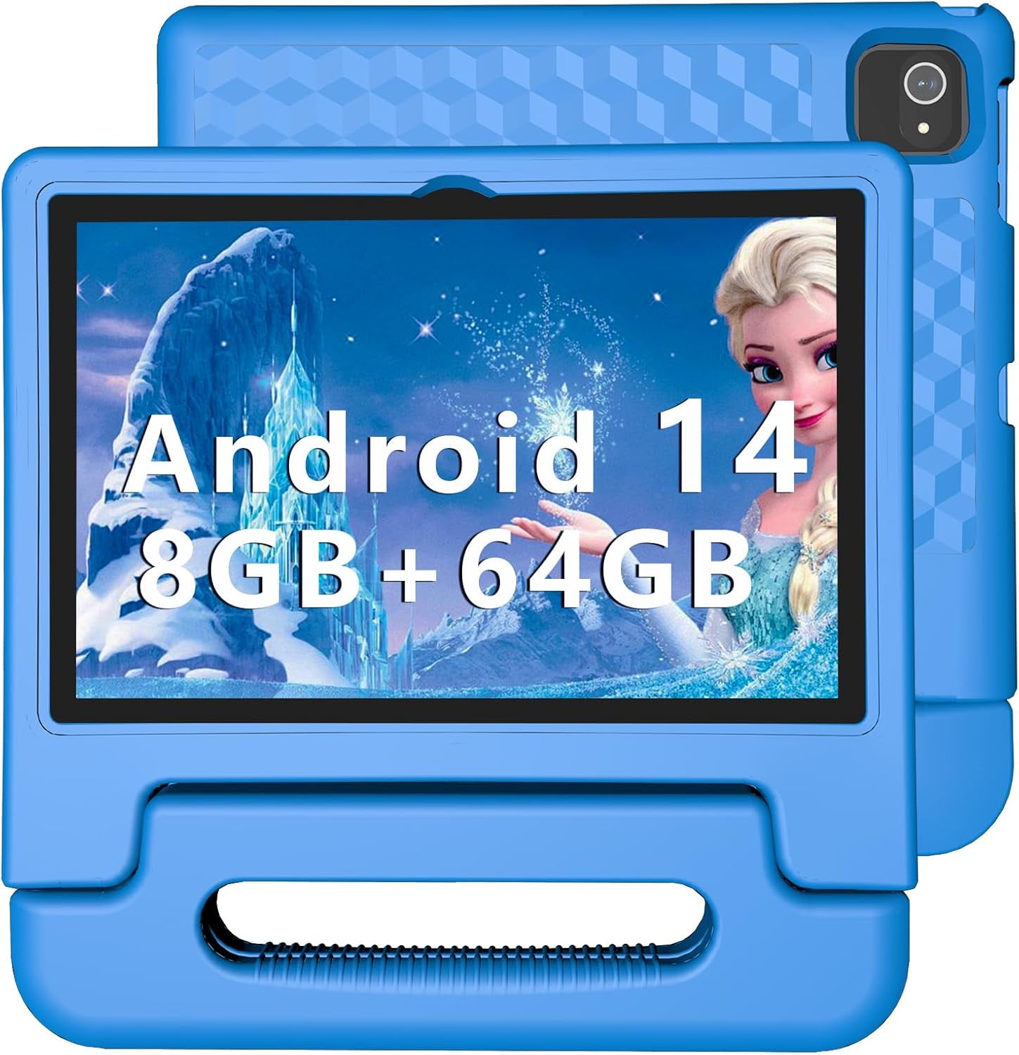 ITDULCET Kids Tablet 10 inch Android 14, 8GB RAM+64GB ROM Toddler Tablet for Children Teen, 2.4G & 5G WiFi, Dual Camera, 10.1" IPS HD Screen Family Link Parent Control, 2-Year Warranty