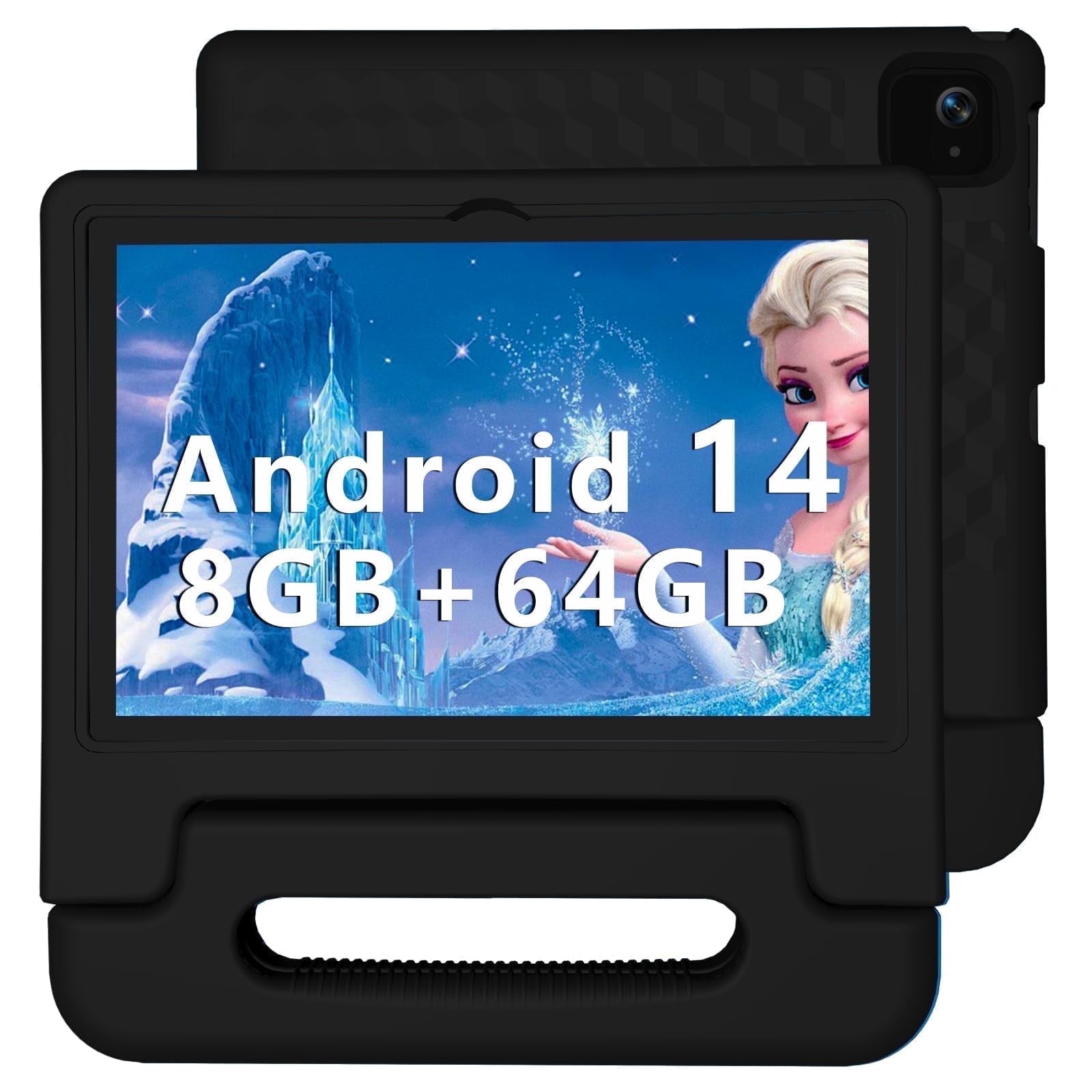 ITDULCET Kids Tablet 10 inch Android 14, 8GB RAM+64GB ROM Toddler Tablet for Children Teen, 2.4G & 5G WiFi, Dual Camera, 10.1'' IPS HD Screen Family Link Parent Control, 2-Year Warranty