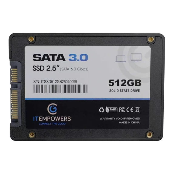 ITEMPOWERS 512GB SATA III 2.5" Internal SSD Solid State Drive, 6Gb/s High-Speed Storage Upgrade for Laptop and Desktop PC