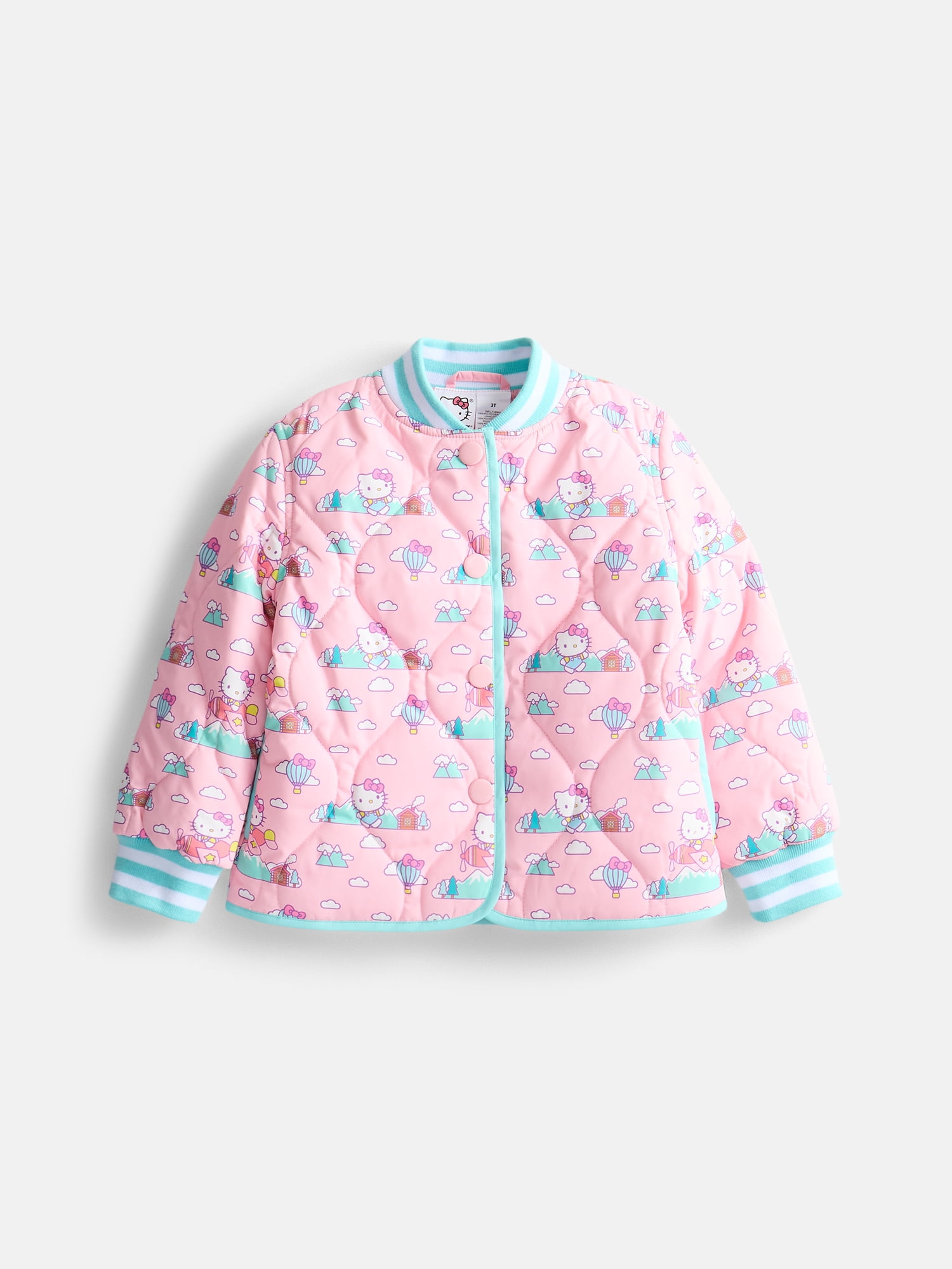 Hello Kitty Toddler Girls Quilted Bomber Jacket, Sizes 12M-5T