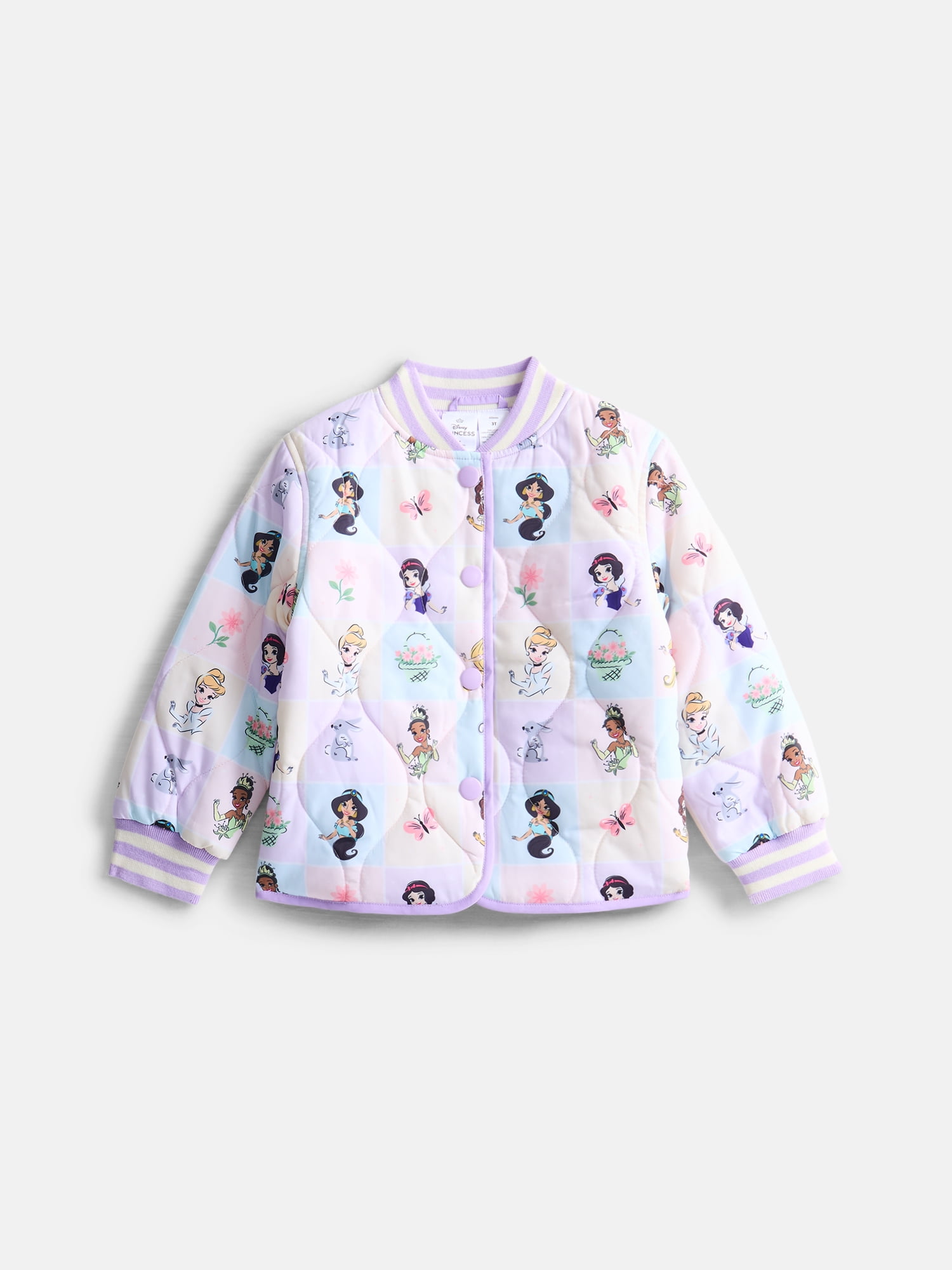 Disney Princess Toddler Girls Quilted Bomber Jacket, Sizes 12M-5T
