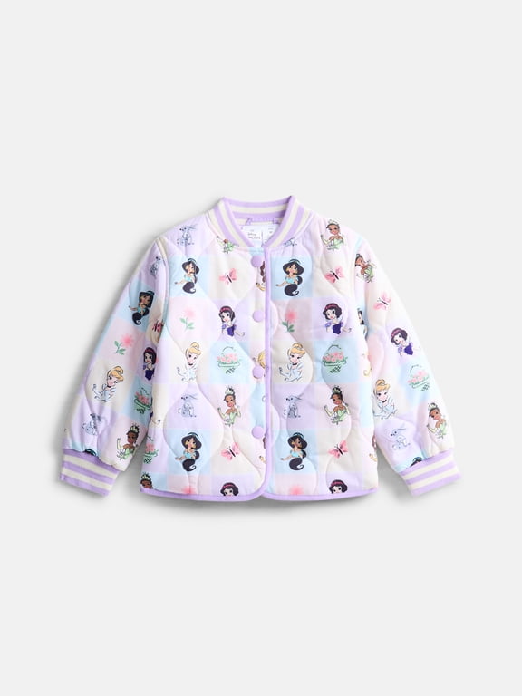 Disney Princess Toddler Girls Quilted Bomber Jacket, Sizes 12M-5T
