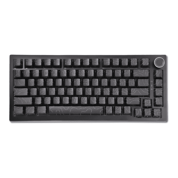 ITIGOITIE 75% Mechanical Keyboard, Tri-Mode Wireless, Contour Line Side-Printed Hot Swappable RGB Gaming Keyboard with 8000mAh Battery, for PC/Mac/Laptop - Black