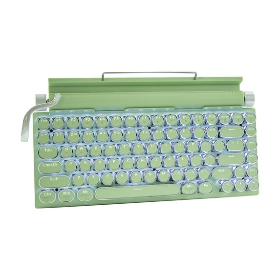 ITIGOITIE 83-Key Retro Mechanical Typewriter, Bluetooth Wireless, Hot-Swappable Blue Switch, Backlit Keys, with USB Cable, Green