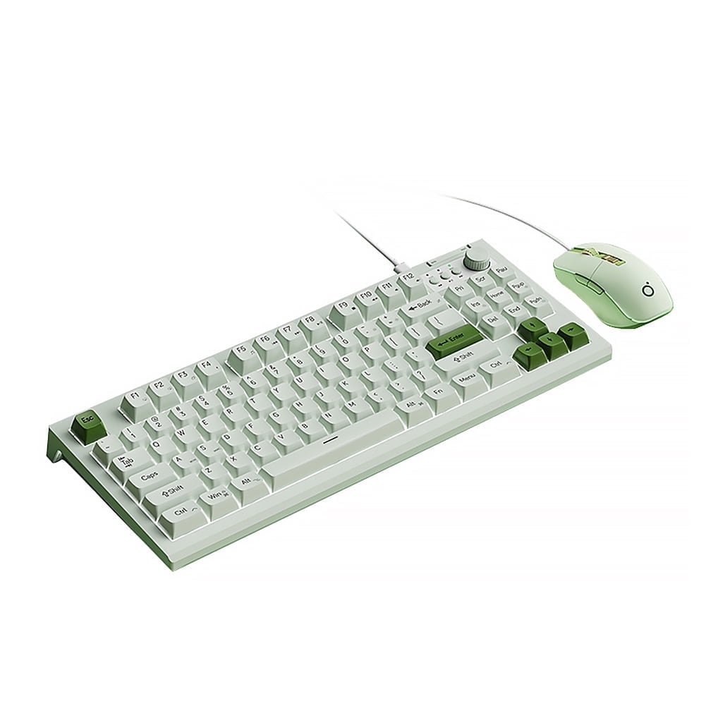 ITIGOITIE Bluetooth Wireless Keyboard and Mouse Set, Mute, Type-C Charging, Mechanical Feel, Office Use, Matcha Green