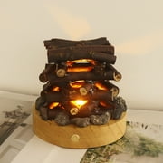 ITIGOITIE Campfire Night Light, Warm White LED, Rubber Wood, White noise, Polygon