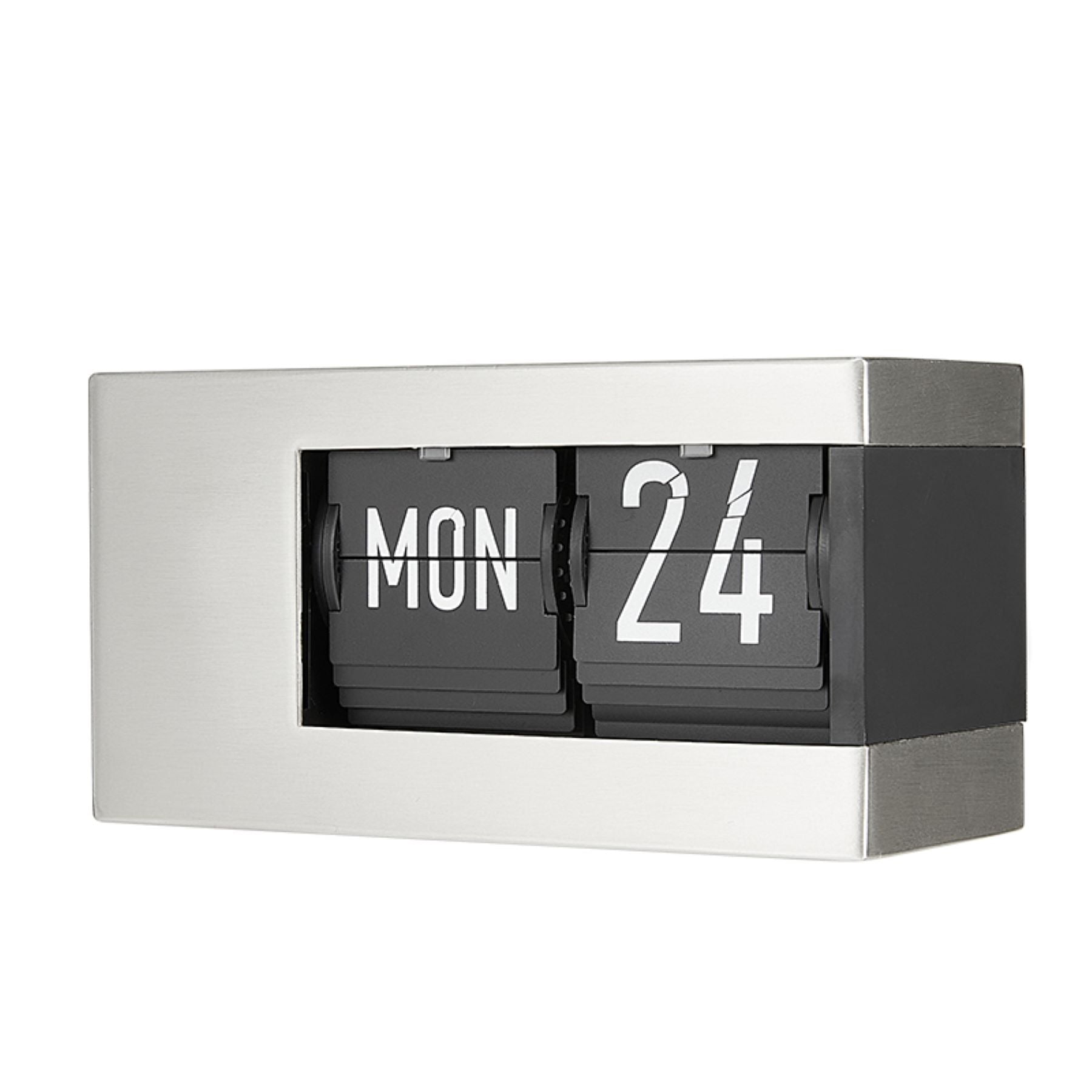 ITIGOITIE  Modern Flip Clock,Desktop decoration,Fashion calendar page turning clock,Silver