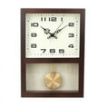 thumbnail image 1 of ITIGOITIE Rectangular Log Pendulum Wall Clock, Modern Minimalism, Dark Brown, 1 of 6