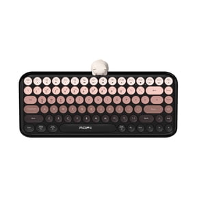 ITIGOITIE Retro Bluetooth Keyboard, Cute Wireless 87 Keys, Dual-Mode, Gradient Color, Round Keycaps with Magnetic Bear Figurine, Compatible with Win/Mac/Tablet