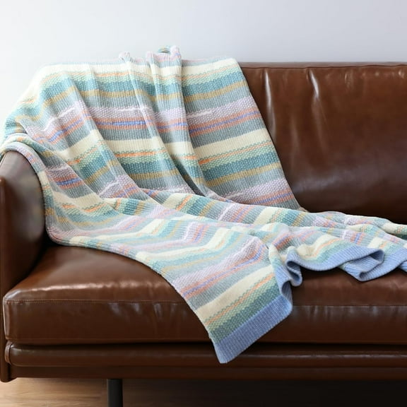 ITIGOITIE Soft Chenille Yarn Throw Blanket 50"x60" – Handmade Knit Throw, Cozy & Warm for Bed, Sofa, Couch, Chair, Living Room, All Seasons (2.54 lb)