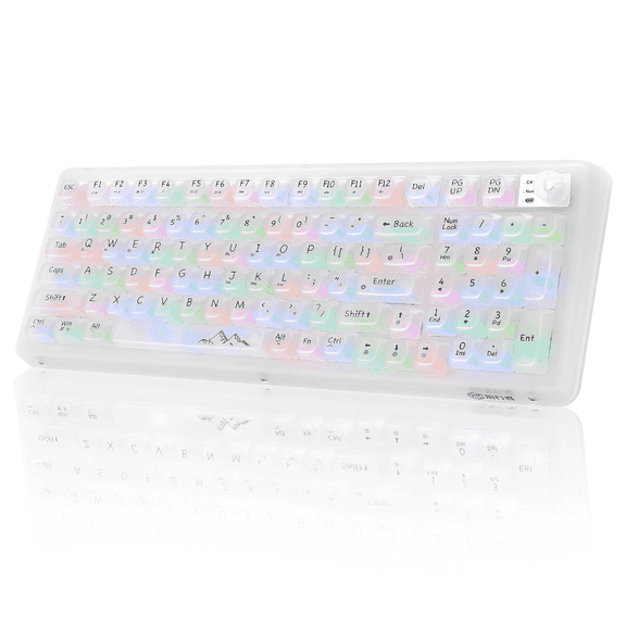 ITIGOITIE Transparent Tri-Mode Wireless Mechanical Keyboard, RGB Hot-Swappable, 5000mAh USB-C, PBT Keycaps, for Windows/Mac