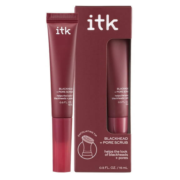 ITK Skincare Blackhead and Pore Scrub Exfoliating, Skincare Treatment with Salicylic Acid, 0.5fl oz