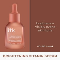 ITK Brightening Vitamin Face Serum with Vitamin C |Skin Brighten Serum + Lightens Dark Spots | Vegan + Cruelty Free | 1 oz