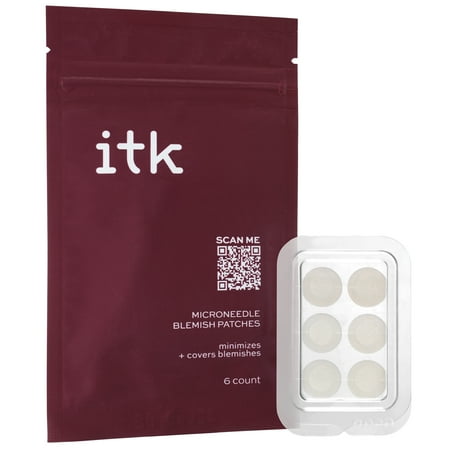 ITK Microneedle Blemish Pimple Patches with Salicylic Acid & Aloe Vera | Blemish Spot Treatment, 6 Count