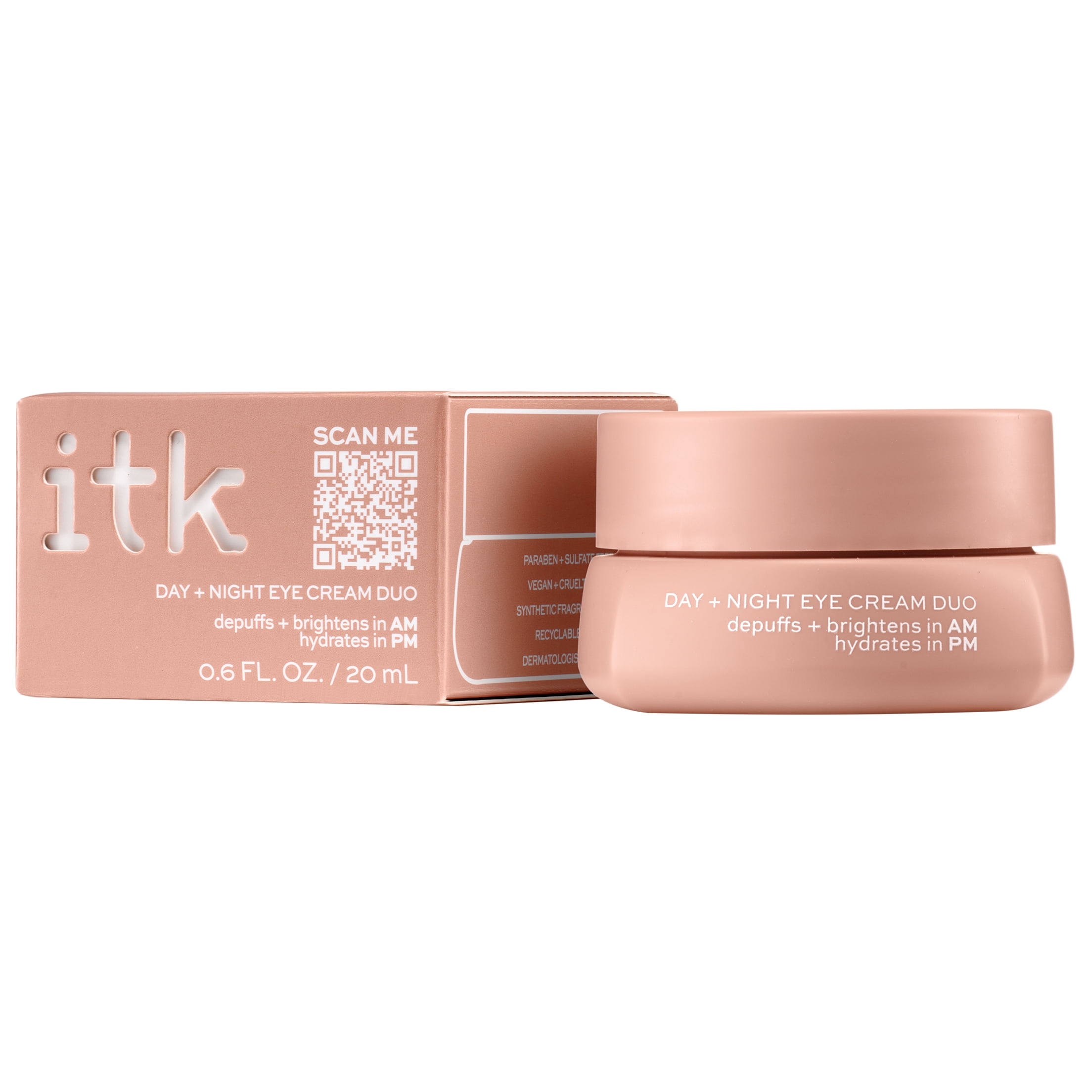 ITK Skincare Day and Night Eye Cream Duo, Under Eye Brightening and Ceramides, 0.6 oz