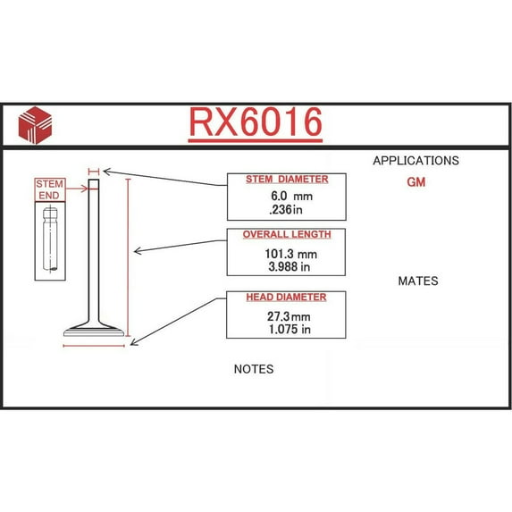 ITM Engine RX-6016 - Exhaust Valve