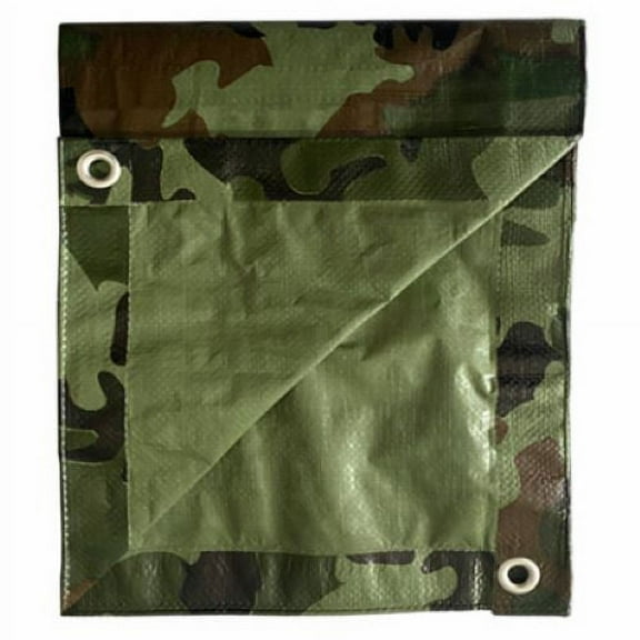 ITM MD-GT-CG-1216 12' Foot x 16' Foot Poly Camouflage Storage Tarp Cover - Quantity of 6
