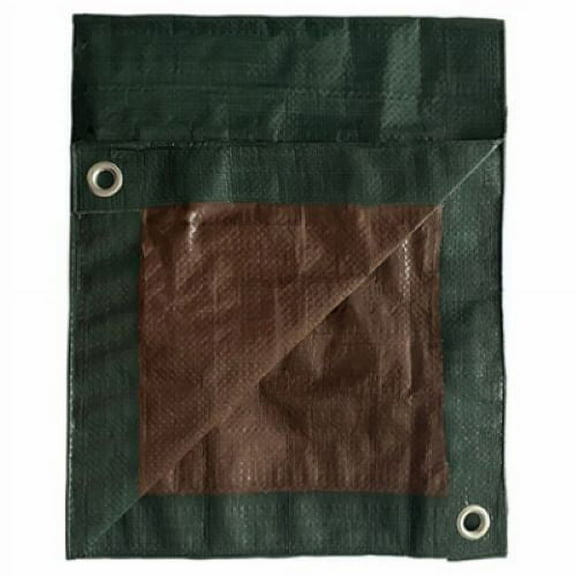 ITM MD-GT-GB-1012 10' Foot x 12' Foot Green/Brown Polyethylene Storage Tarp Cover - Quantity of 12