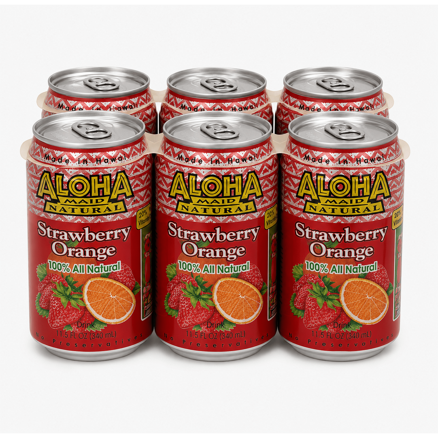 Aloha Maid Strawberry Orange 6 Pack / 11.5 fl oz - Walmart.com